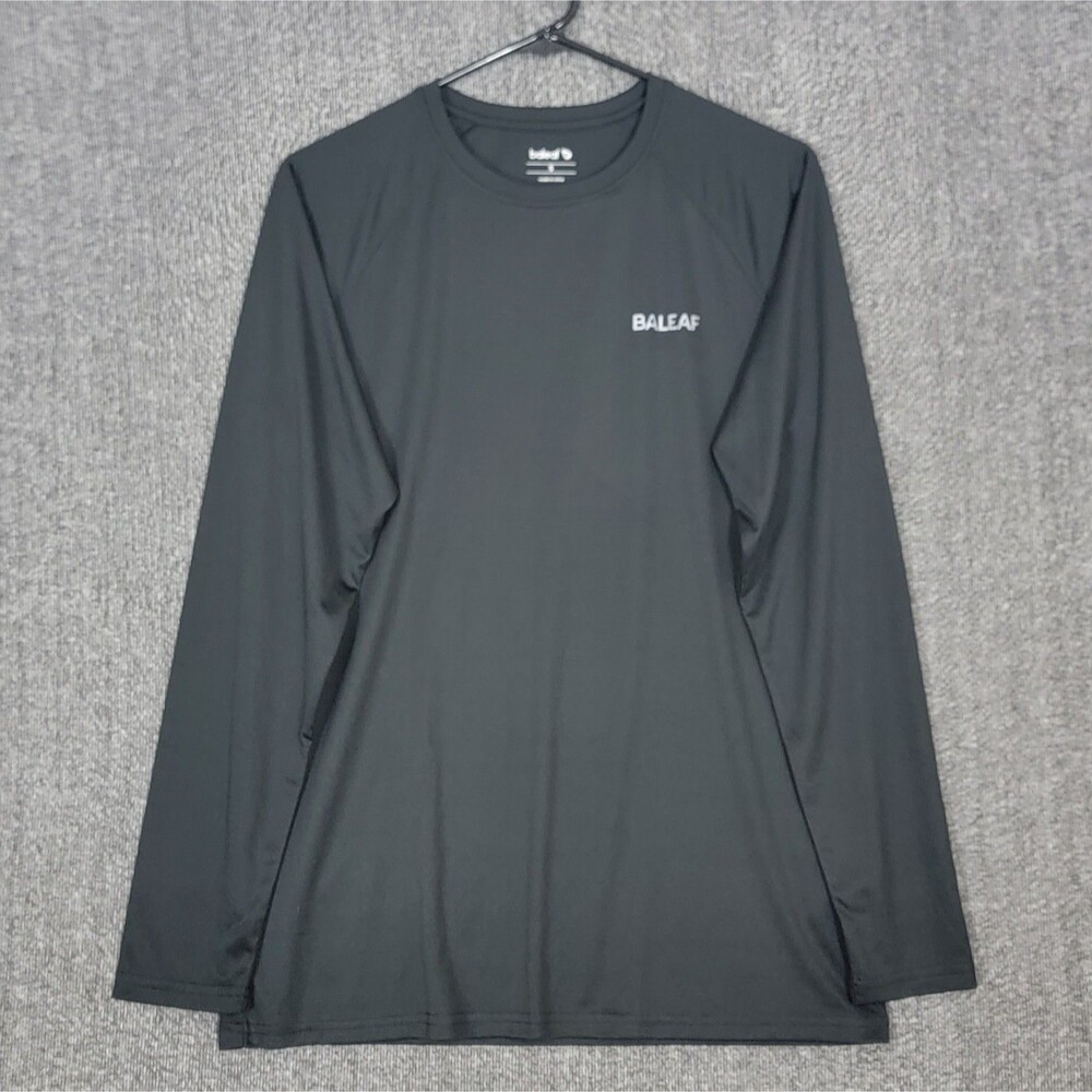 Baleaf Rashguard Mens Small Black Sun Protection UPF 50+ Long Sleeve Shirt